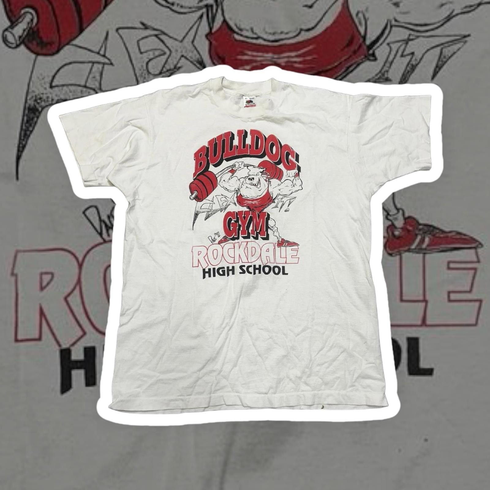 Fruit Of The Loom Vintage Bulldog Gym Rockdale High School T-Shirt Size US XL / EU 56 / 4 - 1 Thumbnail