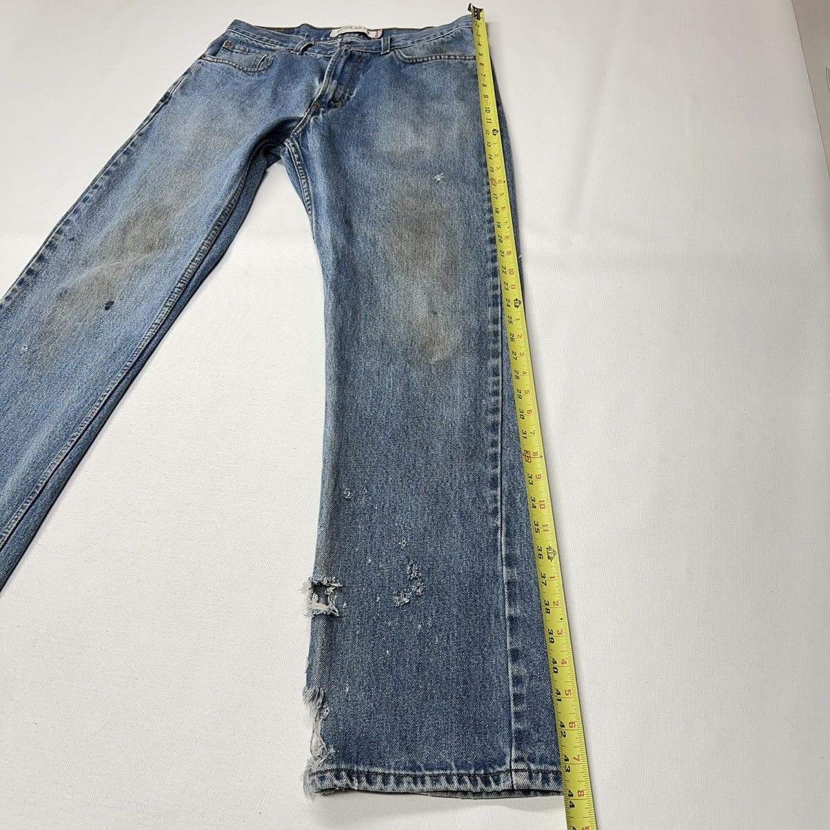 Levi's × Vintage Levis 505 Jeans Blue Straight Regular Fit Distressed Baggy Size US 33 - 17 Thumbnail
