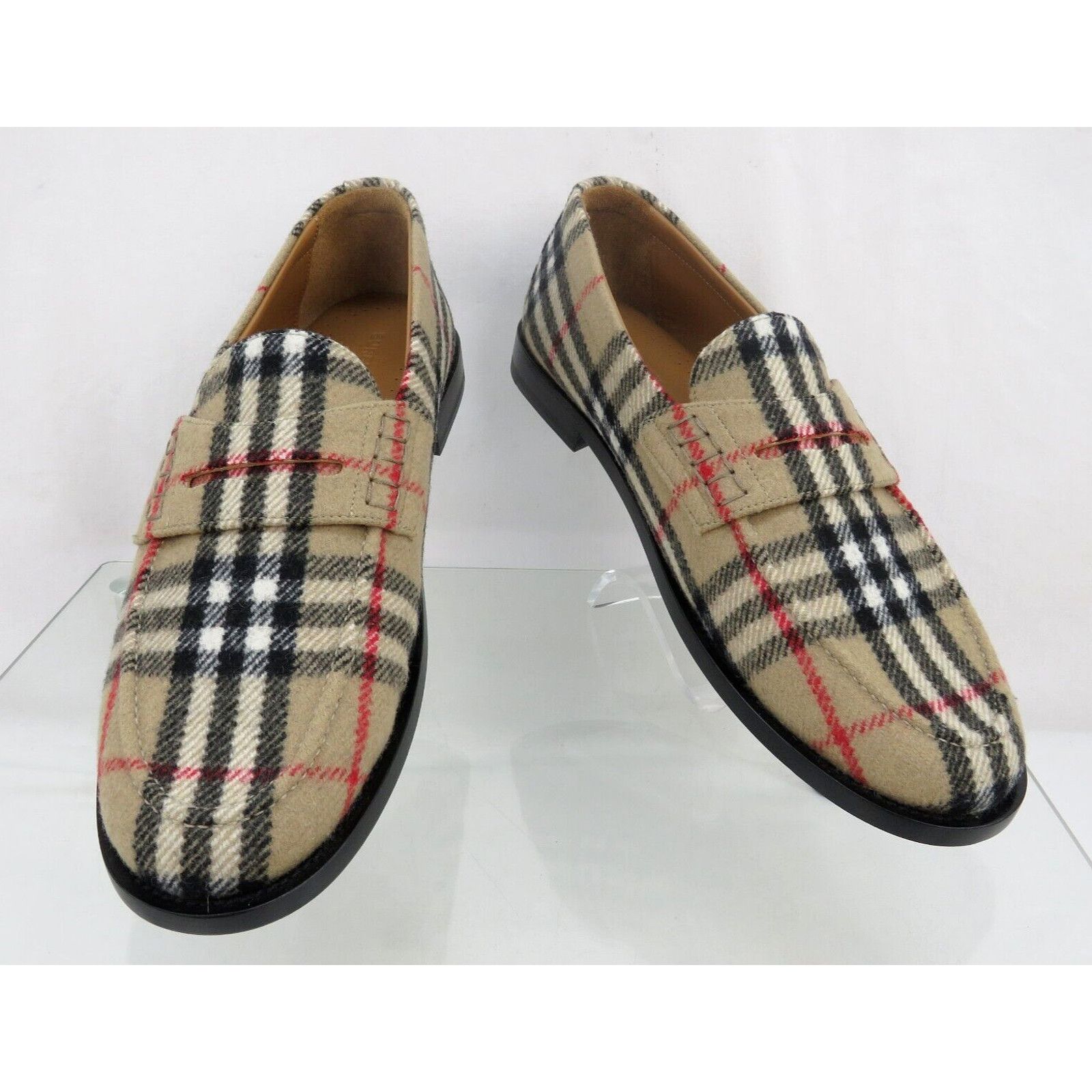Burberry HACKNEY BEIGE CHECK WOOL PENNY LOAFERS 43 US 10 ITALY Size US 10 / EU 43 - 6 Thumbnail