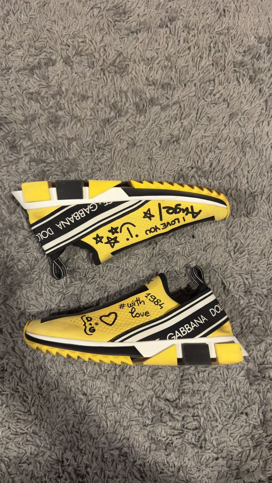 Dolce & Gabbana Dolce Gabbana Sorrento Slip On Sneakers - Yellow Graffiti Size US 9 / EU 42 - 2 Thumbnail