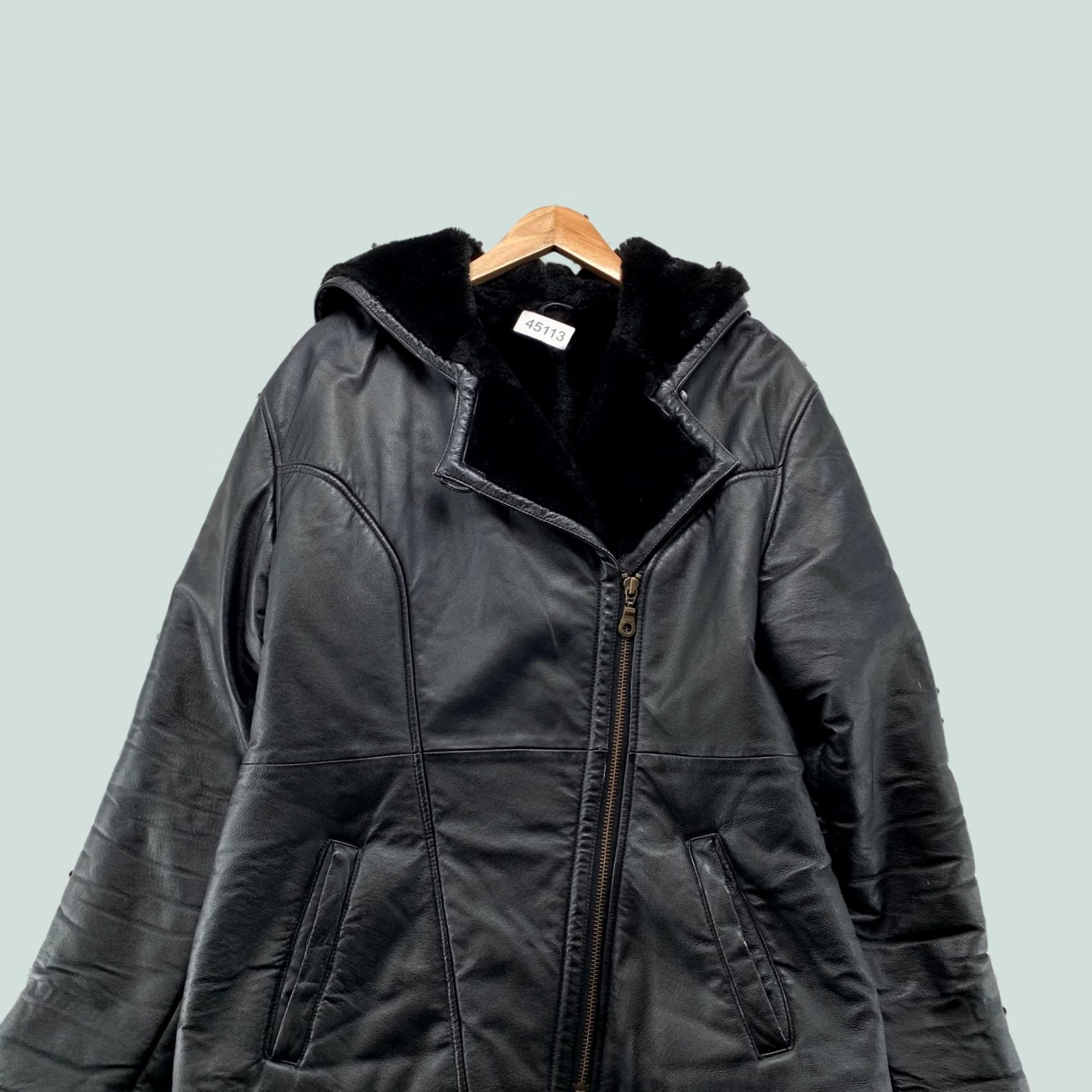 Vintage Wilsons Leather Genevieve Jacket Womens M Black Faux Fur Liner Jacket Size M / US 6-8 / IT 42-44 - 1 Thumbnail