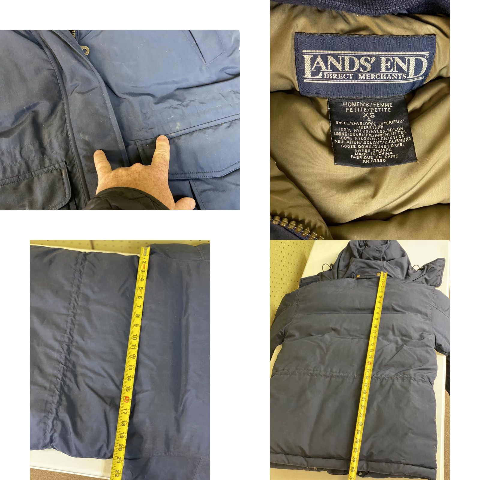Lands' End Lands' End Jacket Blue Winter Down Removable Hood XS Womens Regular Size XS Size XS / US 0-2 / IT 36-38 - 8 Thumbnail