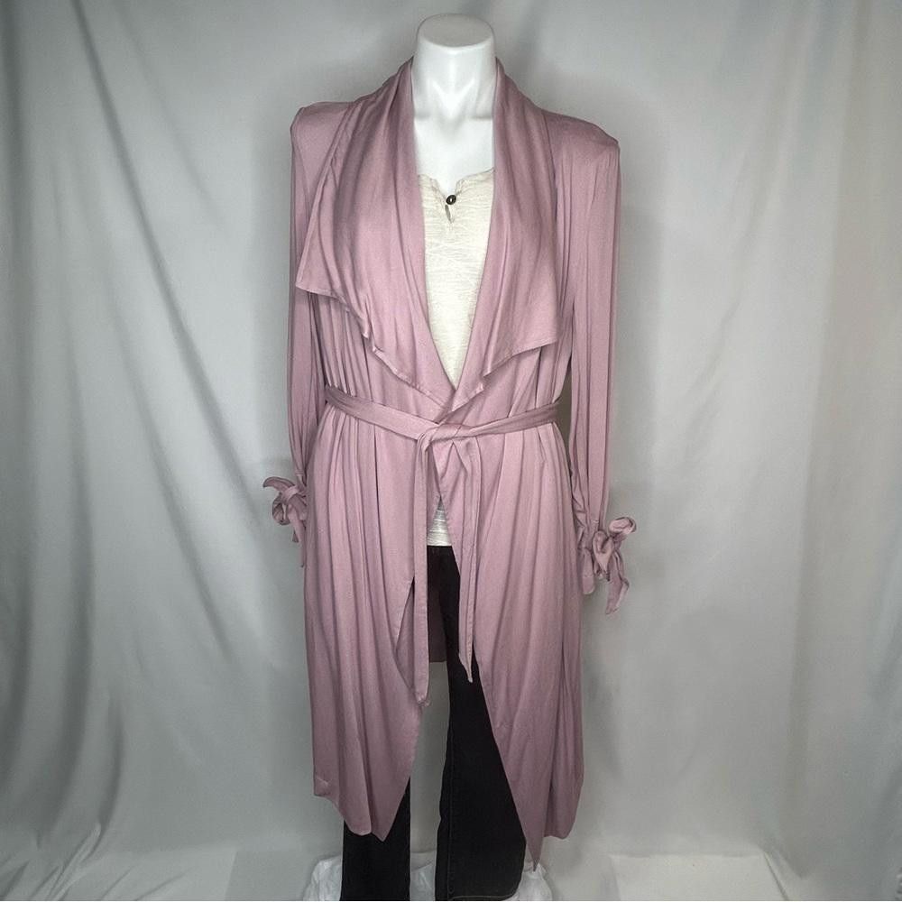 Designer Thread & Supply Rose Mauve Waterfall Duster Trench, Large Size L / US 10 / IT 46 - 1 Thumbnail