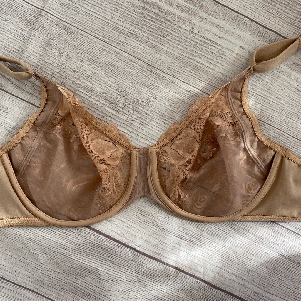 Other Olga women 38D underwire push up lace bra w/3 hook back closure tan Size ONE SIZE - 6 Thumbnail