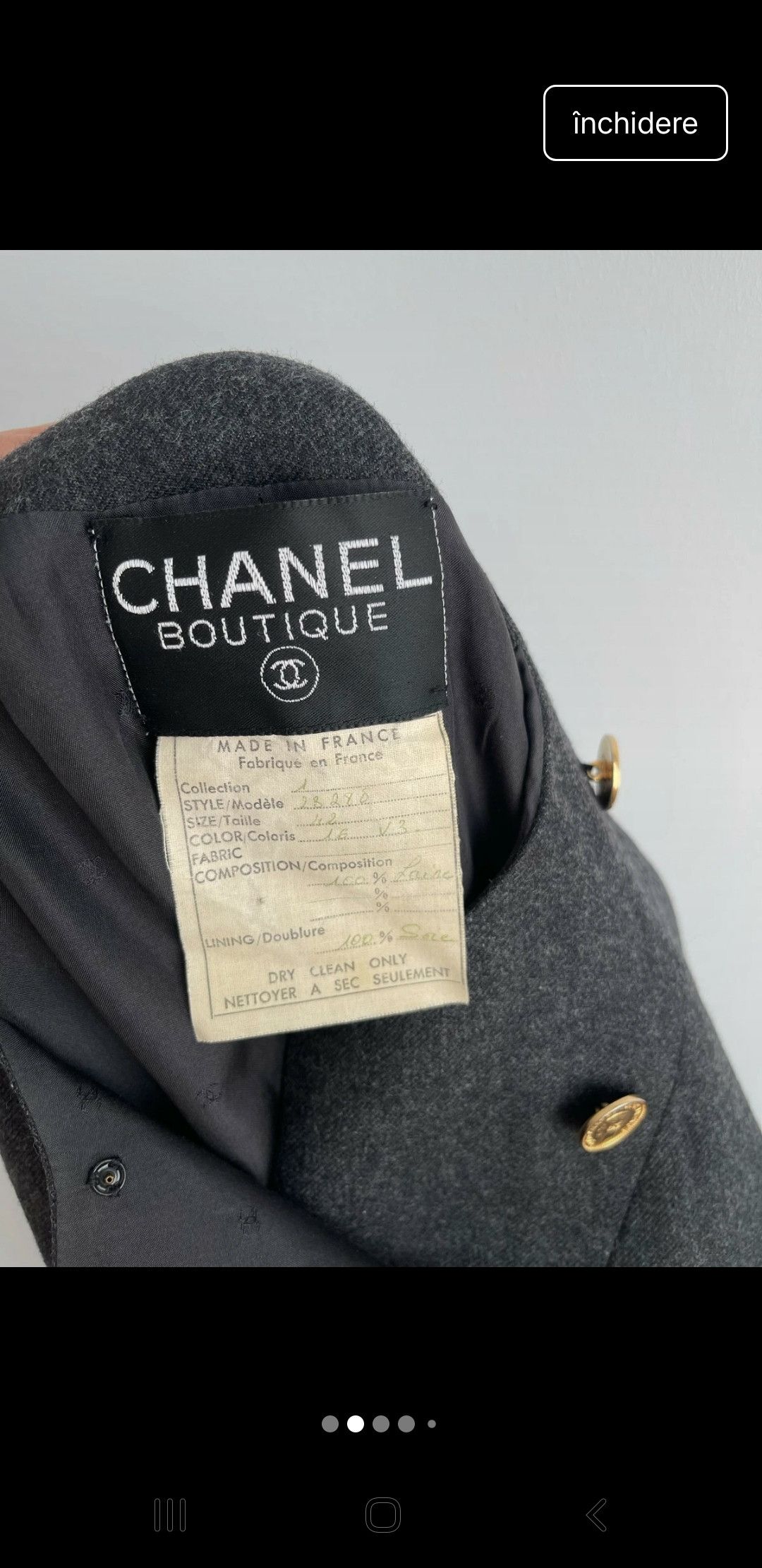 Chanel Rare Vintage Chanel Boutique Grey Wool Dress Size M / US 6-8 / IT 42-44 - 2 Thumbnail
