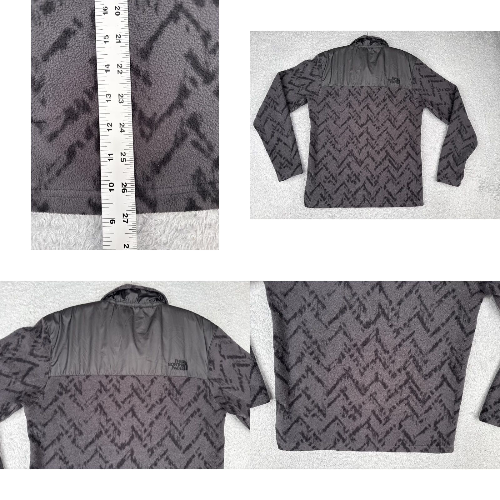 The North Face The North Face Pullover Mens Small Gray Black Fleece 1/4 Zip Nylon Yoke Print Sweatshirt Size US S / EU 44-46 / 1 - 9 Thumbnail