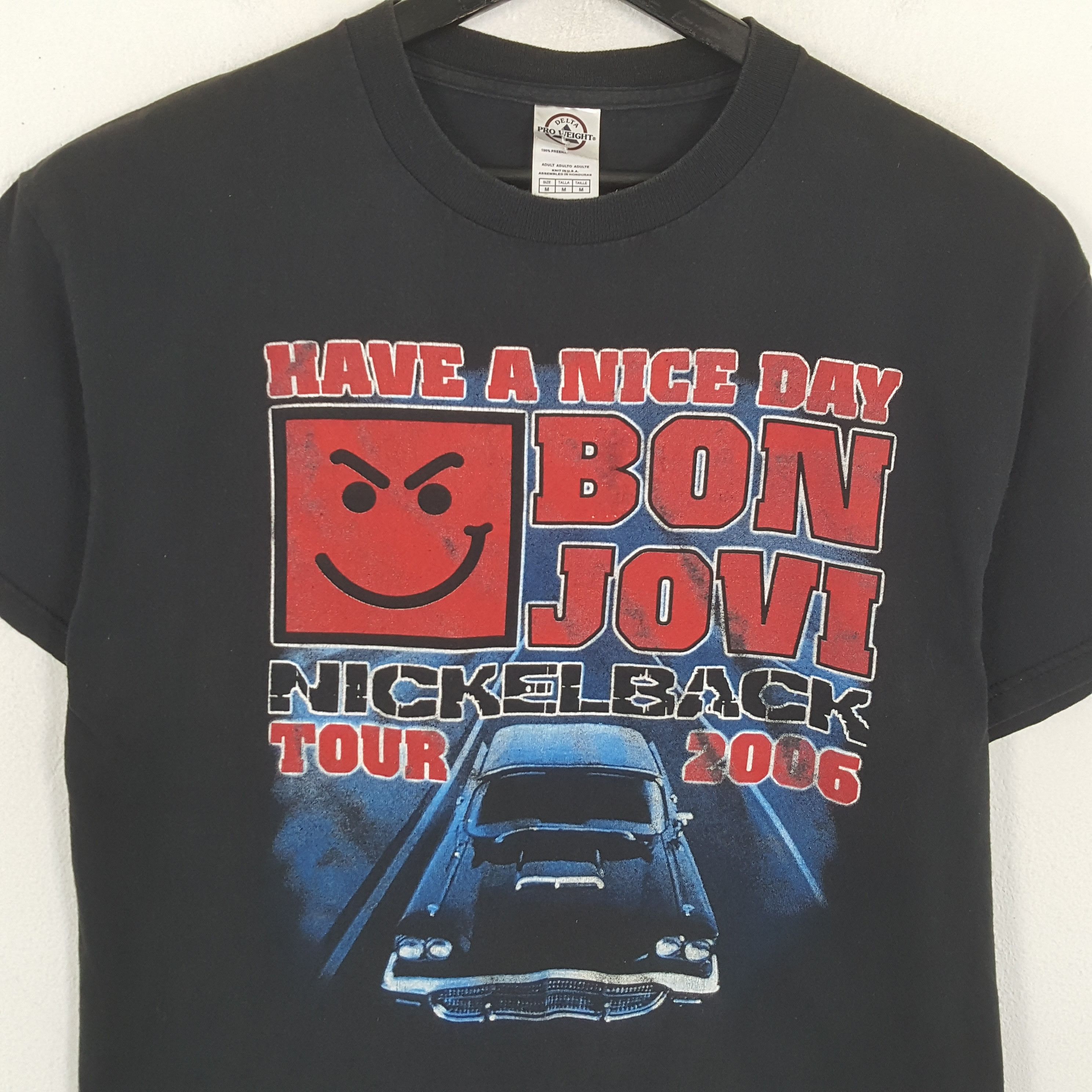 Band Tees × Vintage BON JOVI Rock Band Nickelback Tour 2006 Vintage Tshirt Size US L / EU 52-54 / 3 - 2 Thumbnail