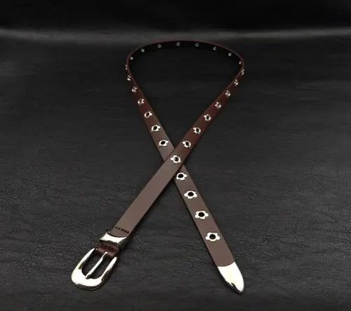 Vision Streetwear Leather Belt with Floral Studs Size ONE SIZE - 5 Thumbnail