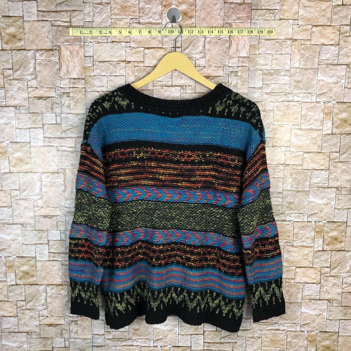 Japanese Brand Titi Caca stripe art vintage Blue Knitwear sweatshirt #A417 Size L / US 10 / IT 46 - 13 Thumbnail