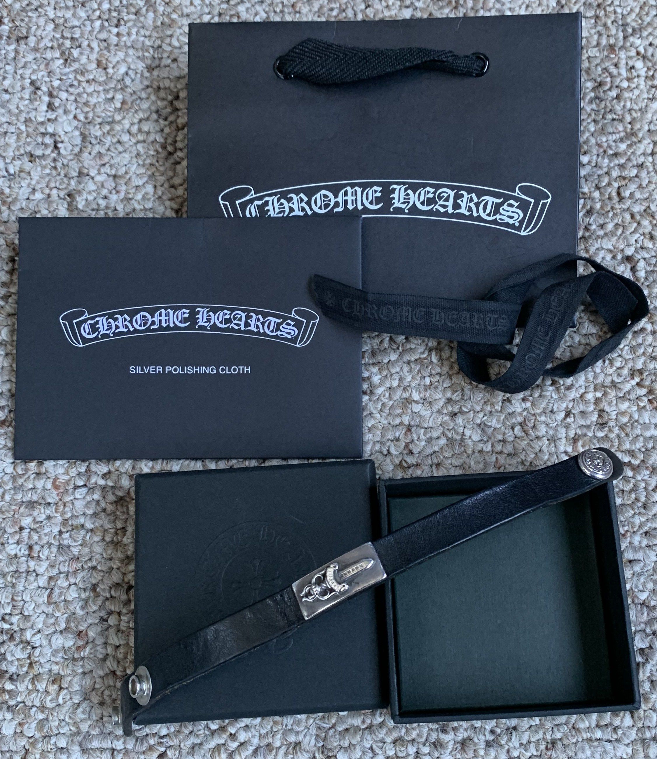 Chrome Hearts Chrome Hearts Leather Silver Dagger Snap Bracelet Size ONE SIZE - 5 Thumbnail