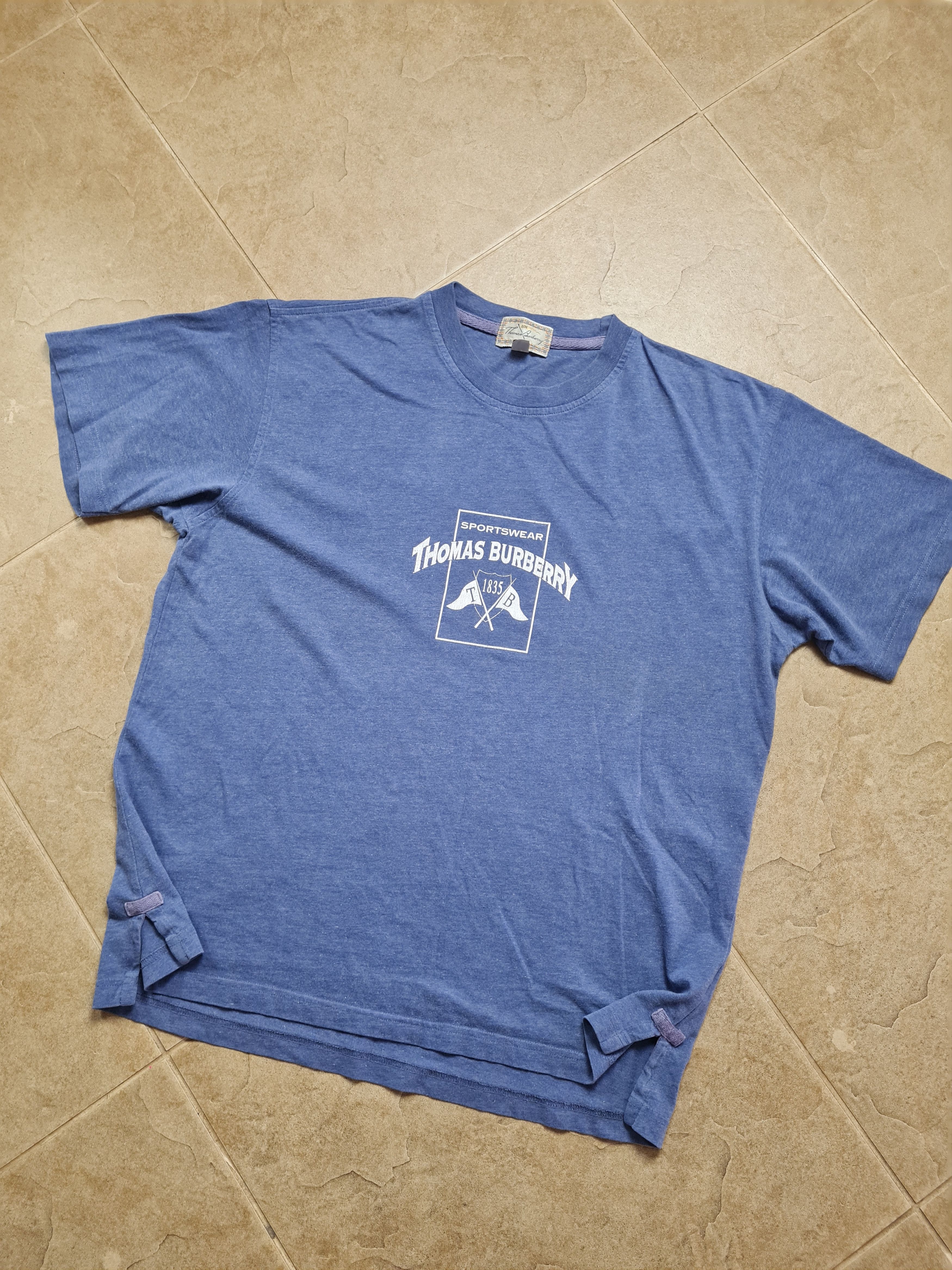 Burberry VintageThomas Burberry Big Logo T-shirt Retro Barberrys Size US L / EU 52-54 / 3 - 3 Thumbnail