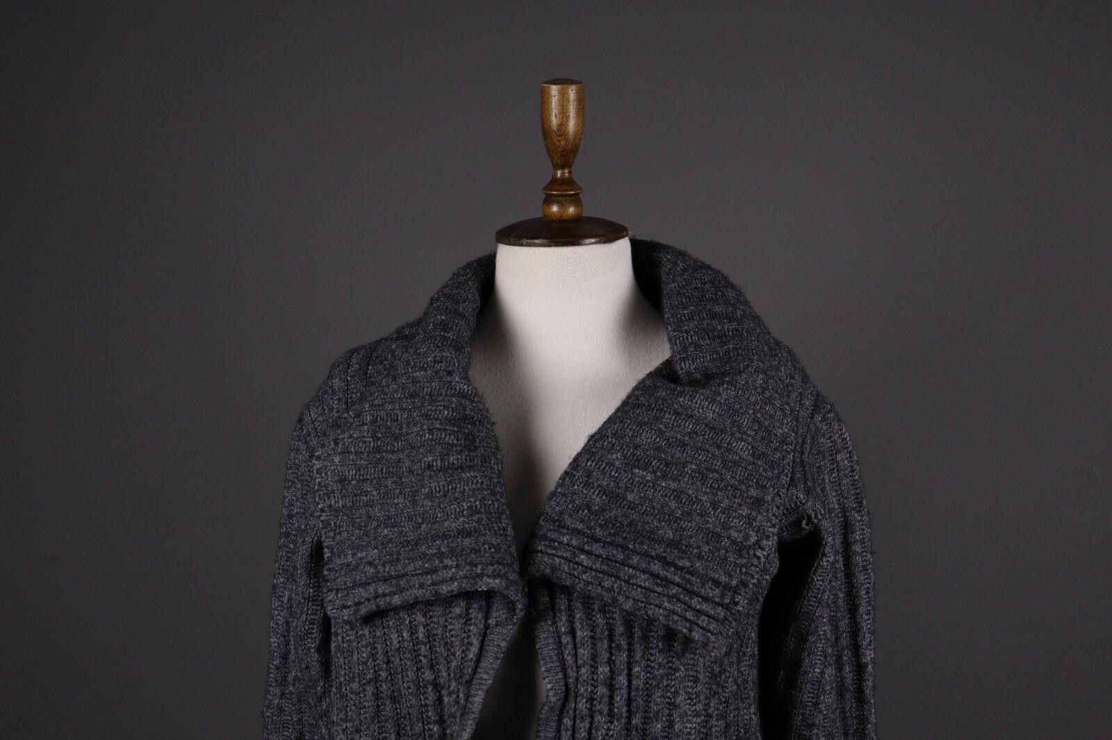 Designer Bitte Kai Rand Gray Merino Wool Knit Two Jacket Size S Size S / US 4 / IT 40 - 2 Thumbnail