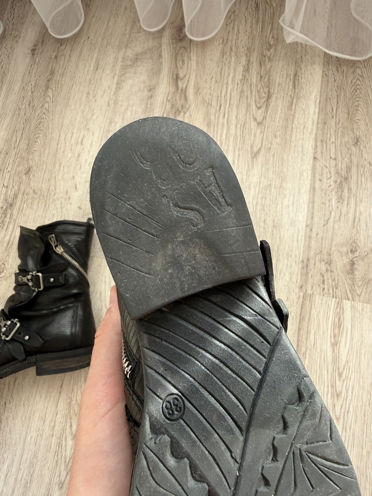 A.S.98 Airstep A.S.98 Black Leather Buckle Strap Zip Biker EU 38 Size US 8 / IT 38 - 9 Thumbnail