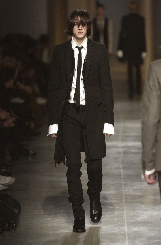 Dior × Hedi Slimane Dior Homme AW02 fringe coat Size US XXS / EU 40 - 1 Thumbnail