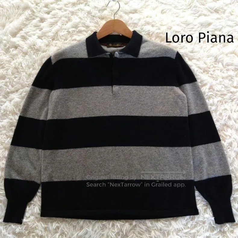 Loro Piana Loro Piana 100% cashmere striped Polo knit shirt Size US M / EU 48-50 / 2 - 1 Thumbnail
