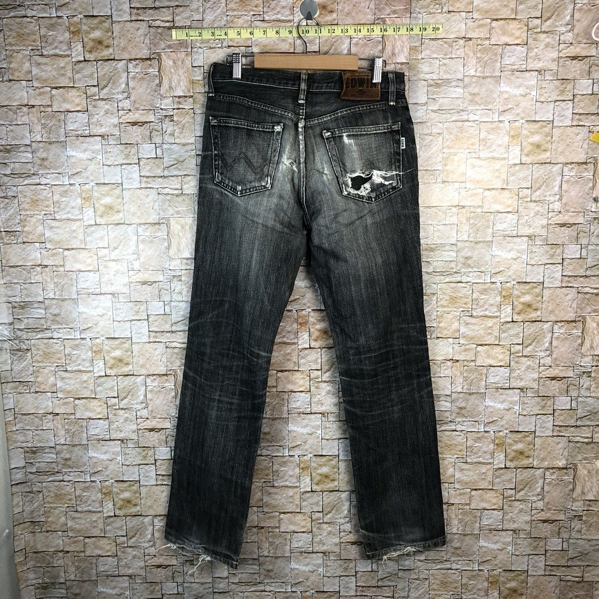 Edwin Edwin Black ripped distressed Denim Pants #A1035 Size US 29 - 14 Thumbnail