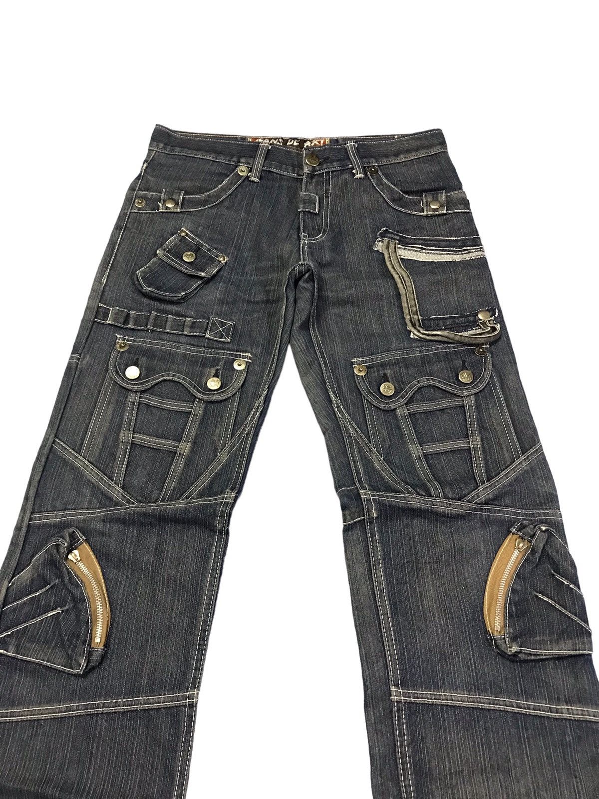 Japanese Brand 🔥🔥Jeans De Art Multipocket Denim Jeans Very Rare Size US 33 - 2 Thumbnail