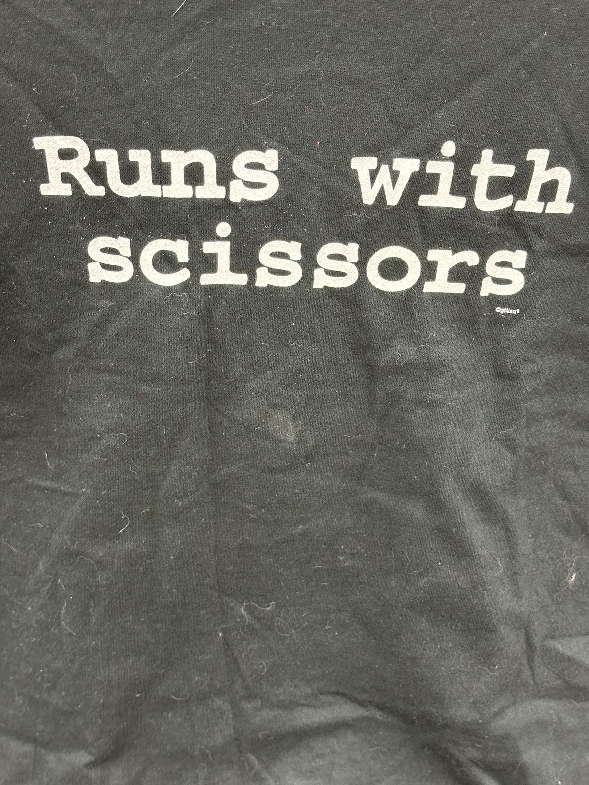 Fruit Of The Loom × Vintage Vtg 90s Runs With Scissors Men’s Black FOTL Graphic Tee XL Size US XL / EU 56 / 4 - 3 Thumbnail