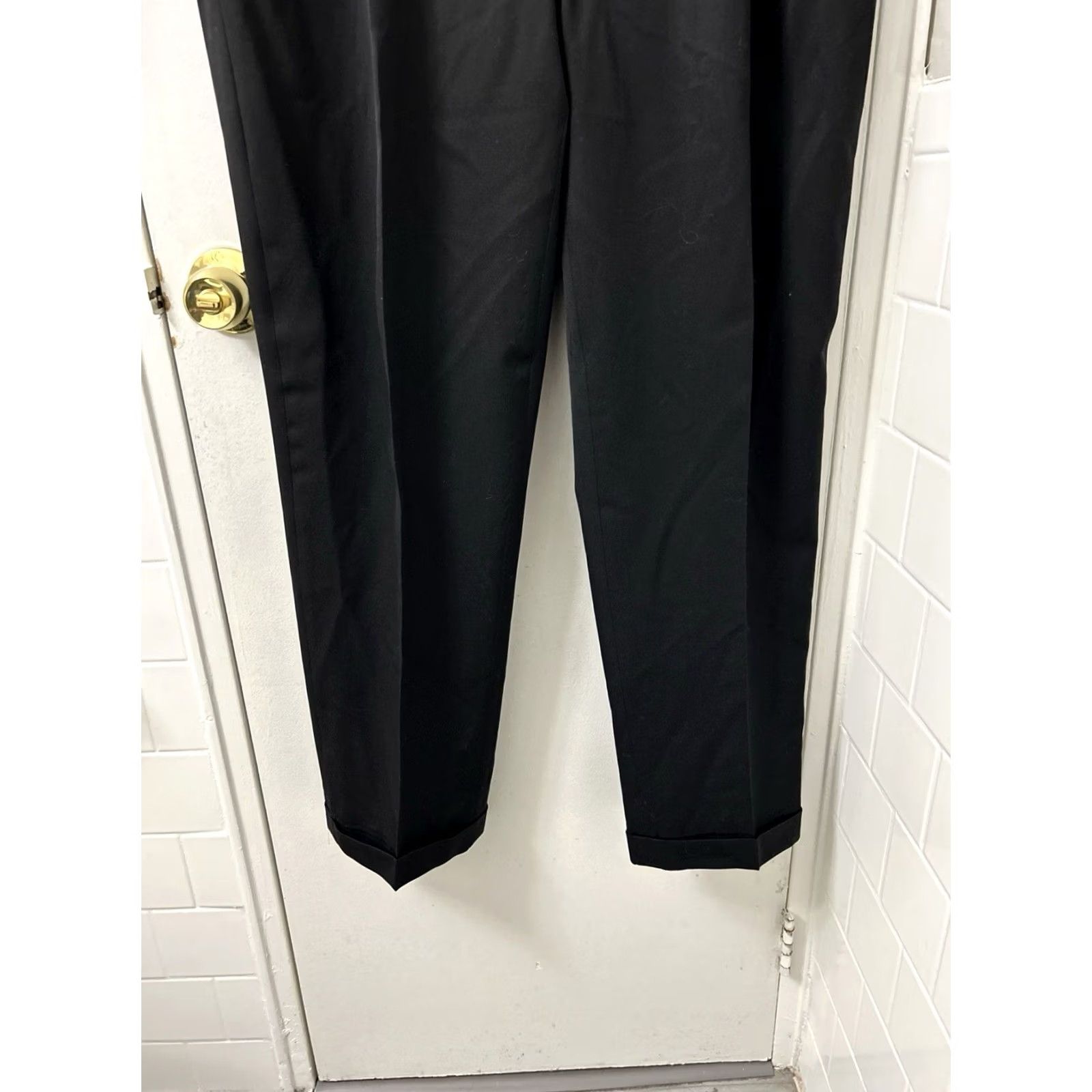 Brooks Brothers Brooks Brothers Madison Fit Pants Mens 40x31 Black 100% Wool Pleated Cuffed Zipper Zip Button Front Dress Pants Size US 40 / EU 56 - 3 Thumbnail
