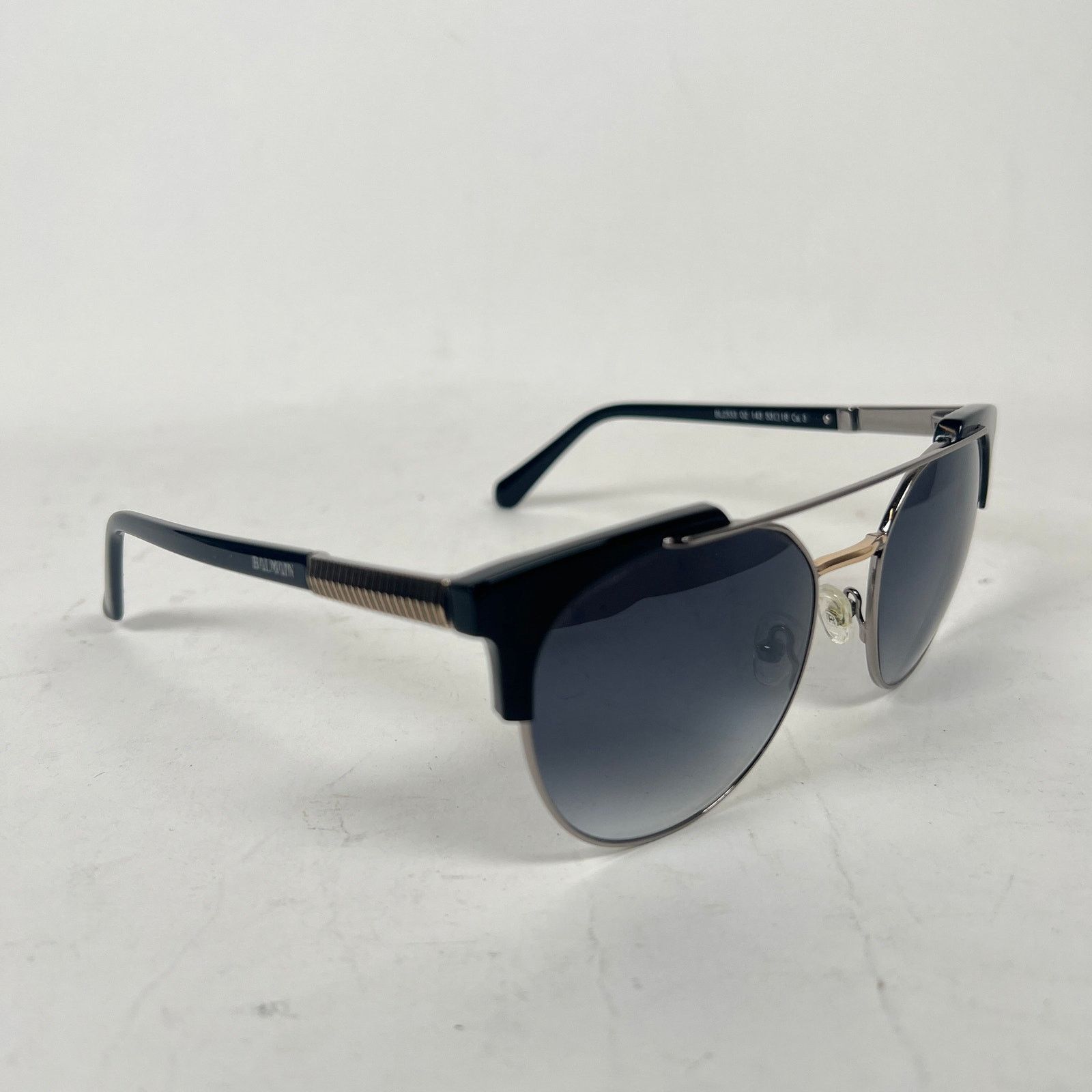 Balmain Balmain BL2533 Round Black Brow Bar Sunglasses Size ONE SIZE - 1 Thumbnail