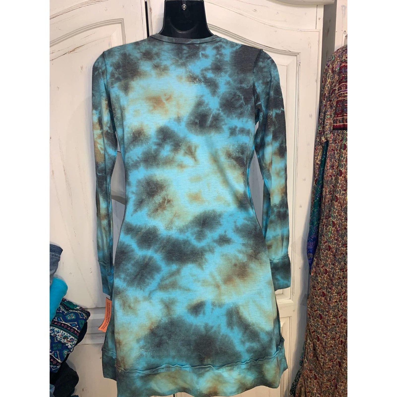Vintage 90s Nwt Deadstock Tie Dye Studded Dress MALTESE CROSS GRUNGE Size S / US 4 / IT 40 - 2 Thumbnail