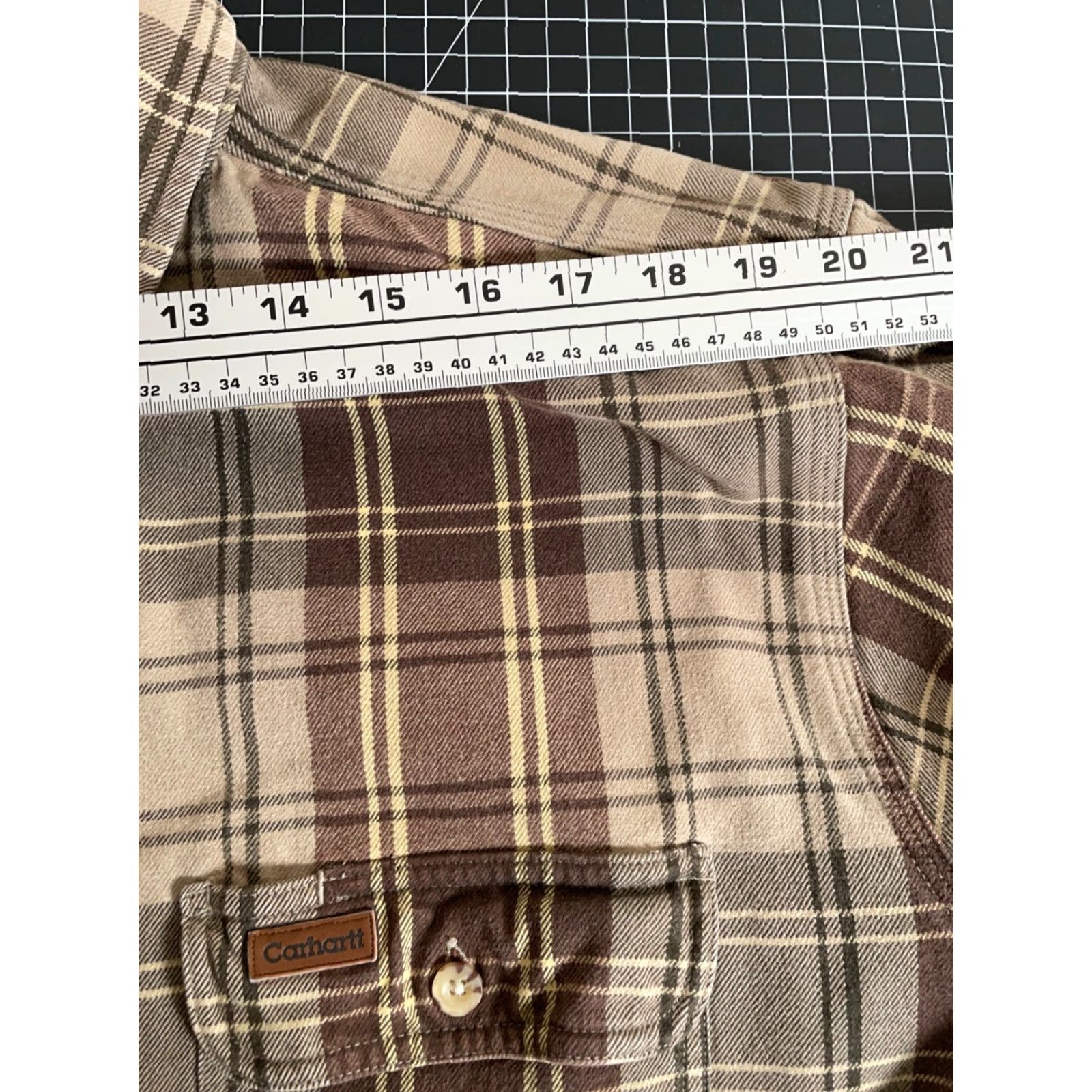 Carhartt Carhartt Flannel Shirt Men's XL Brown Plaid Heavyweight S129PTN Workwear, Button-Up, Long Sleeve Size US XL / EU 56 / 4 - 7 Thumbnail