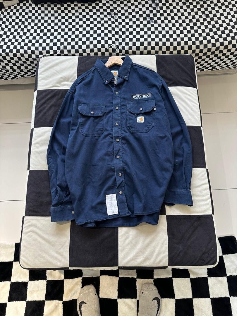 Carhartt × Vintage VINTAGE CARHARTT FR WORKSHIRT Size US L / EU 52-54 / 3 - 1 Thumbnail