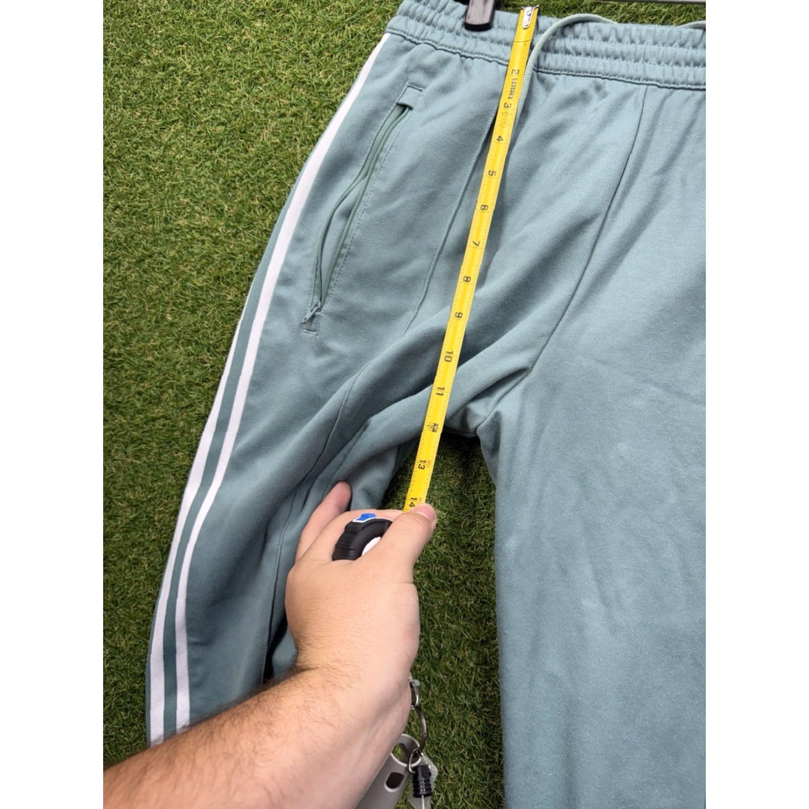 Adidas Adidas Track Pants Mens M Mint Green Pale Casual Lounge Comfort y2k Pants Size US 31 - 7 Thumbnail
