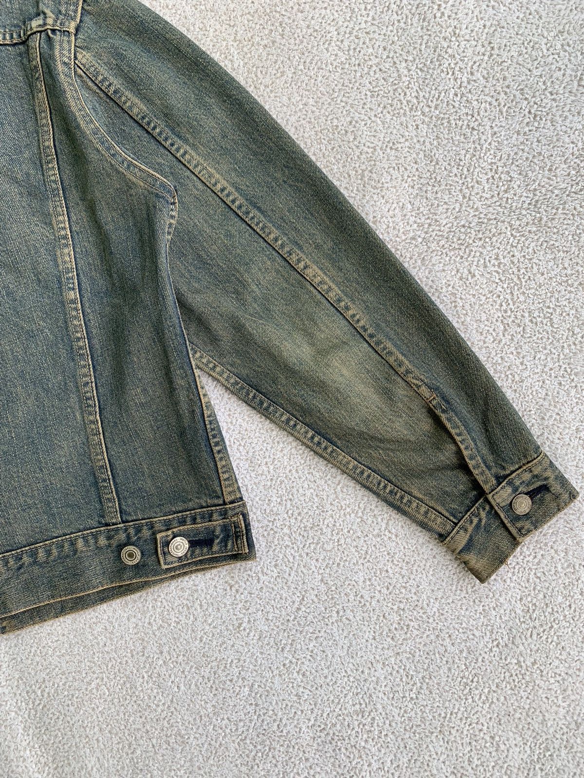 Blue Blue Japan × Vintage Vtg Blue Way Japan Mudwash Crop Trucker Denim Size US M / EU 48-50 / 2 - 6 Thumbnail