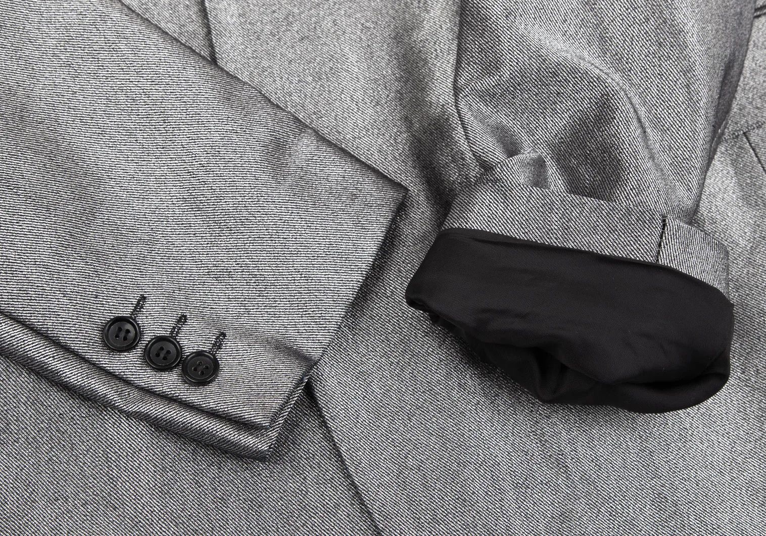 Comme des Garcons Homme Plus Metallic Hook Button Jacket in Silver, Size M Size US M / EU 48-50 / 2 - 7 Thumbnail