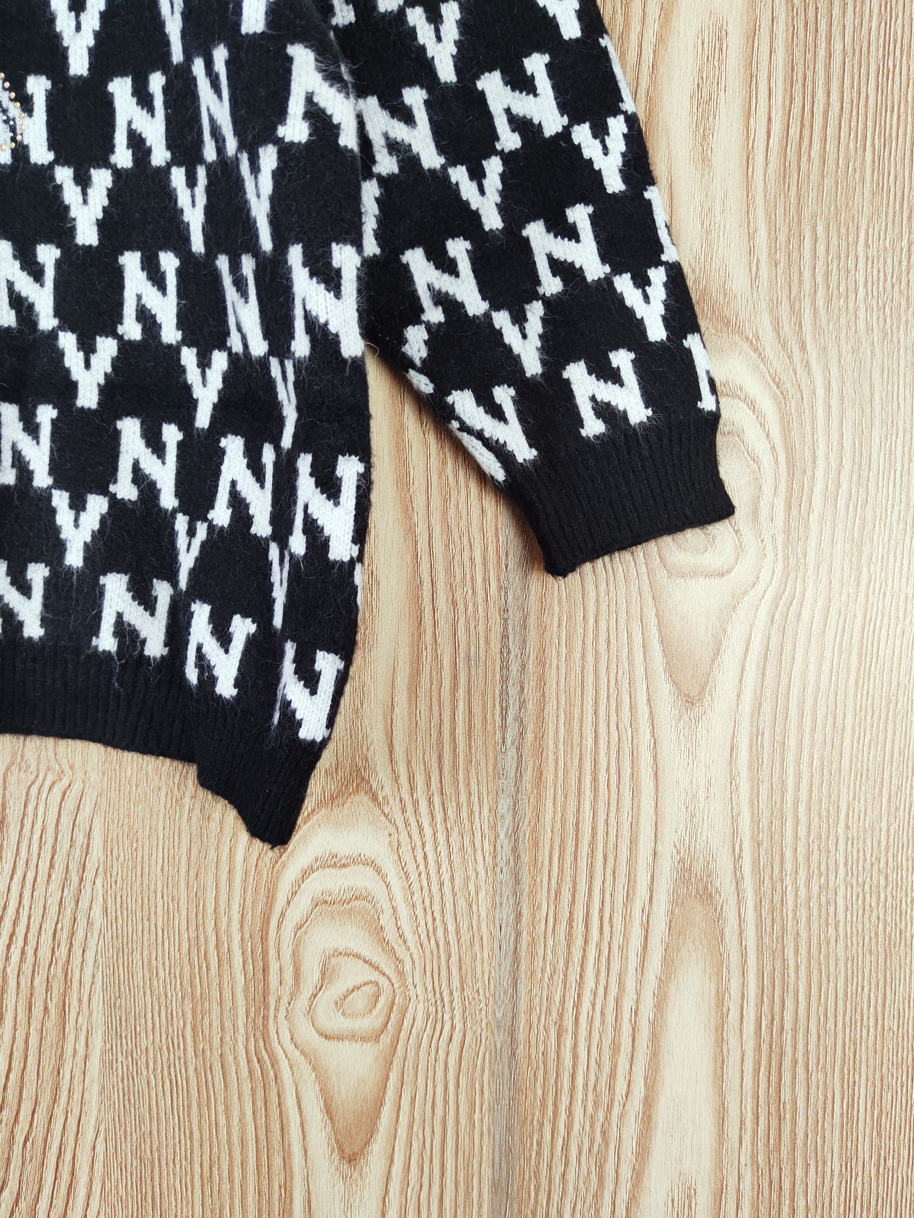 Homespun Knitwear × I Love NY × New York Yankees Japanese Brand Black White NY Knitwear Sweatshirts #W880 Size M / US 6-8 / IT 42-44 - 7 Thumbnail