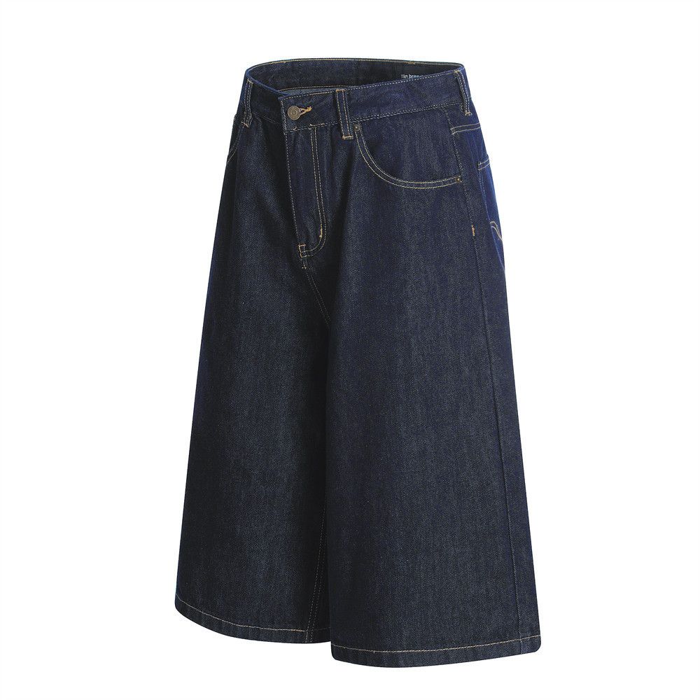 Japanese Brand × Jean Loose wide-leg men's high street simple casual denim shorts Size US 32 / EU 48 - 2 Thumbnail
