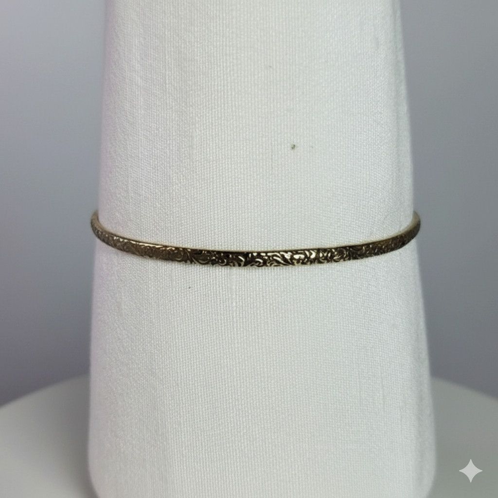 Other Floral 8.5" Sterling Silver 925 Bangle Bracelet Vermil Gold Size ONE SIZE - 3 Thumbnail