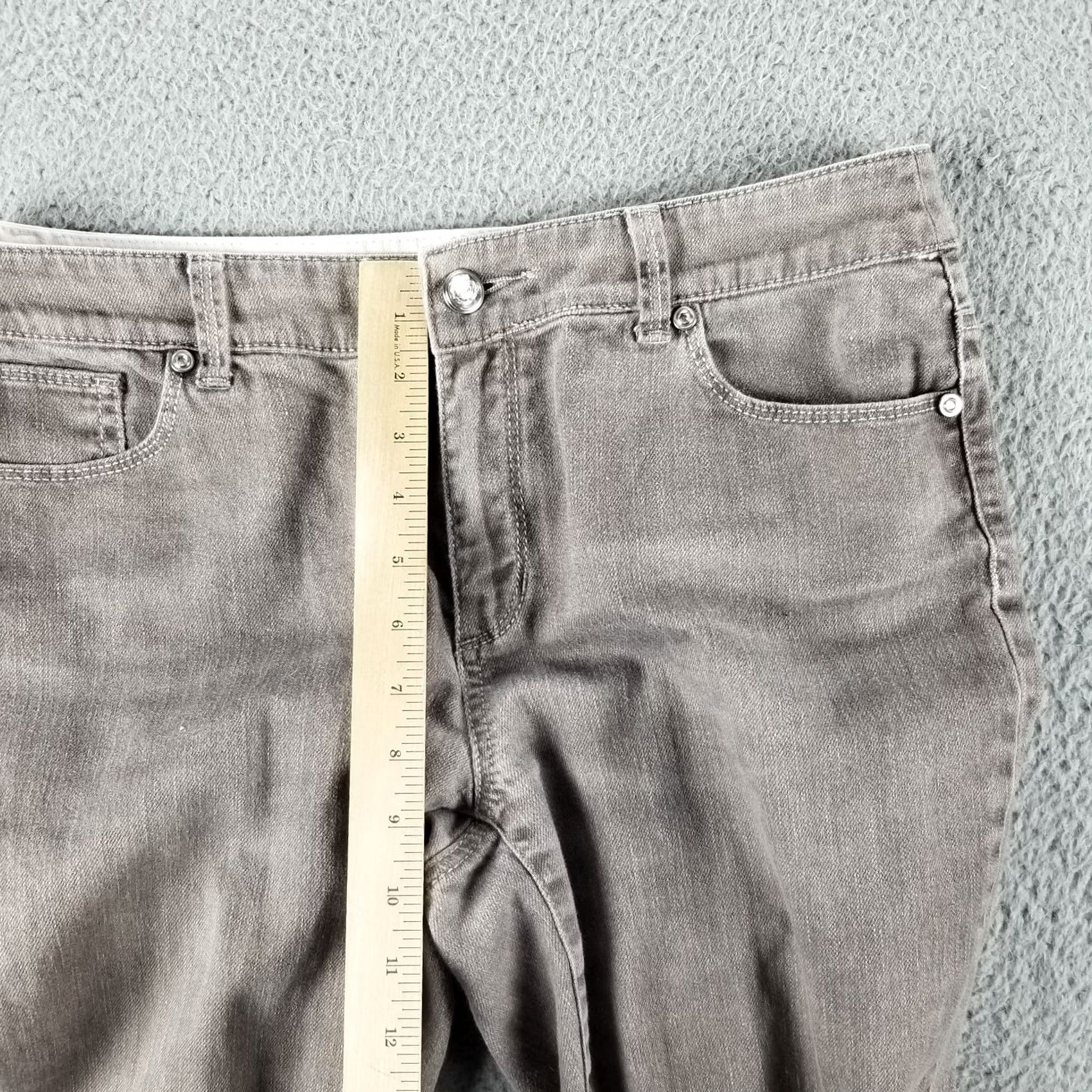 Vintage Chico's Platinum Denim Ultimate Fit Slim Leg Tan Jeans Womens Size 1 32x29 5-Pocket Embroidered Medium Wash Denim Casual Pants Size 25" / US 0 / IT 36 - 6 Thumbnail