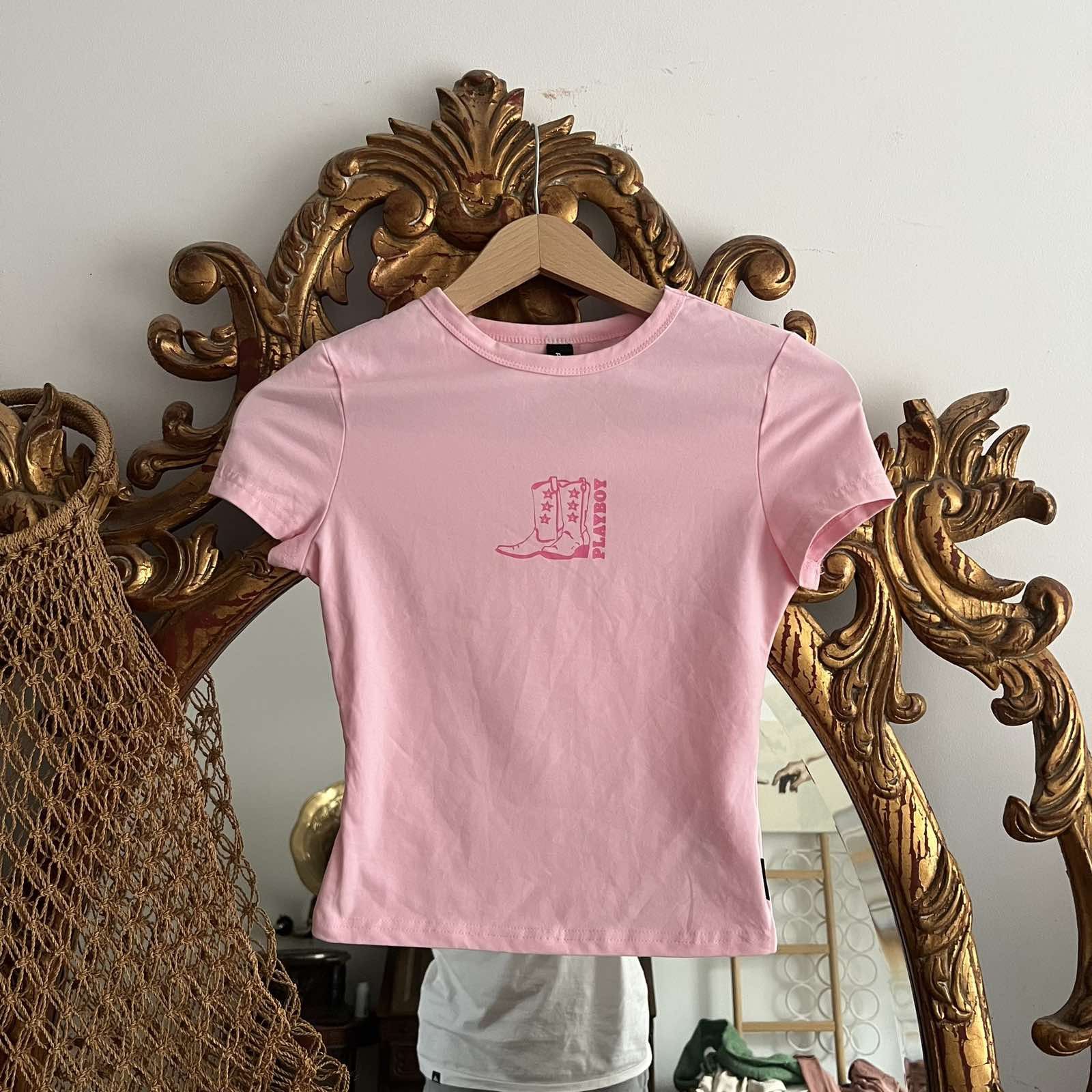 Playboy Playboy cowboy boots Tee Sz XS Size XS / US 0-2 / IT 36-38 - 1 Thumbnail