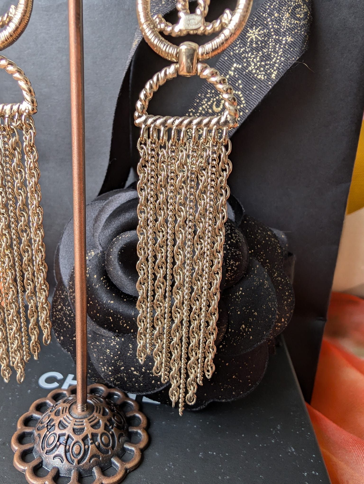 Chanel Chanel CC A16S Chain Long Logo GHW CocoMark Earrings Box Size ONE SIZE - 12 Thumbnail