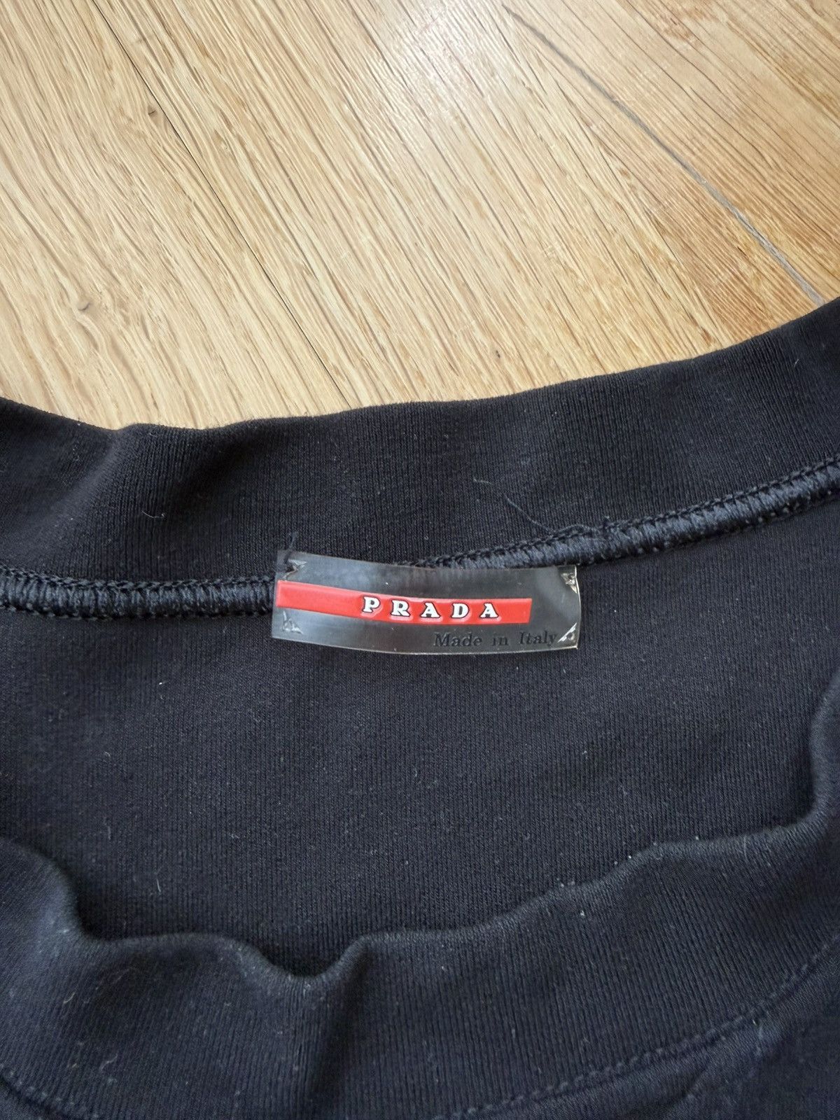 Prada PRADA Linea Rossa Black Crewneck Sweatshirt Red Tab Logo Size US XL / EU 56 / 4 - 5 Thumbnail