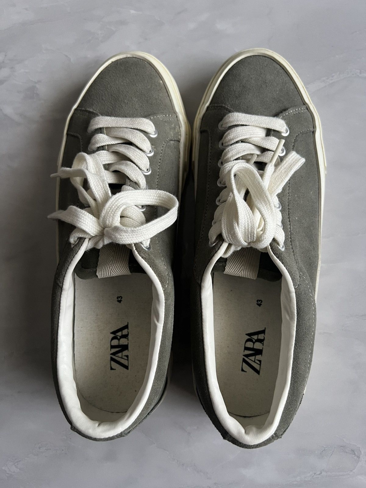 Zara Zara Men's Low Top Green Split Lace Up Suede Sneakers Size US 10 / EU 43 - 4 Thumbnail