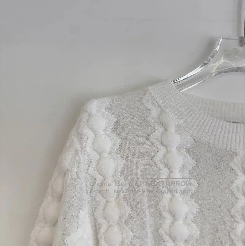 Chanel Chanel White Cotton Blend Long Sleeve Sweater . Size S / US 4 / IT 40 - 4 Thumbnail