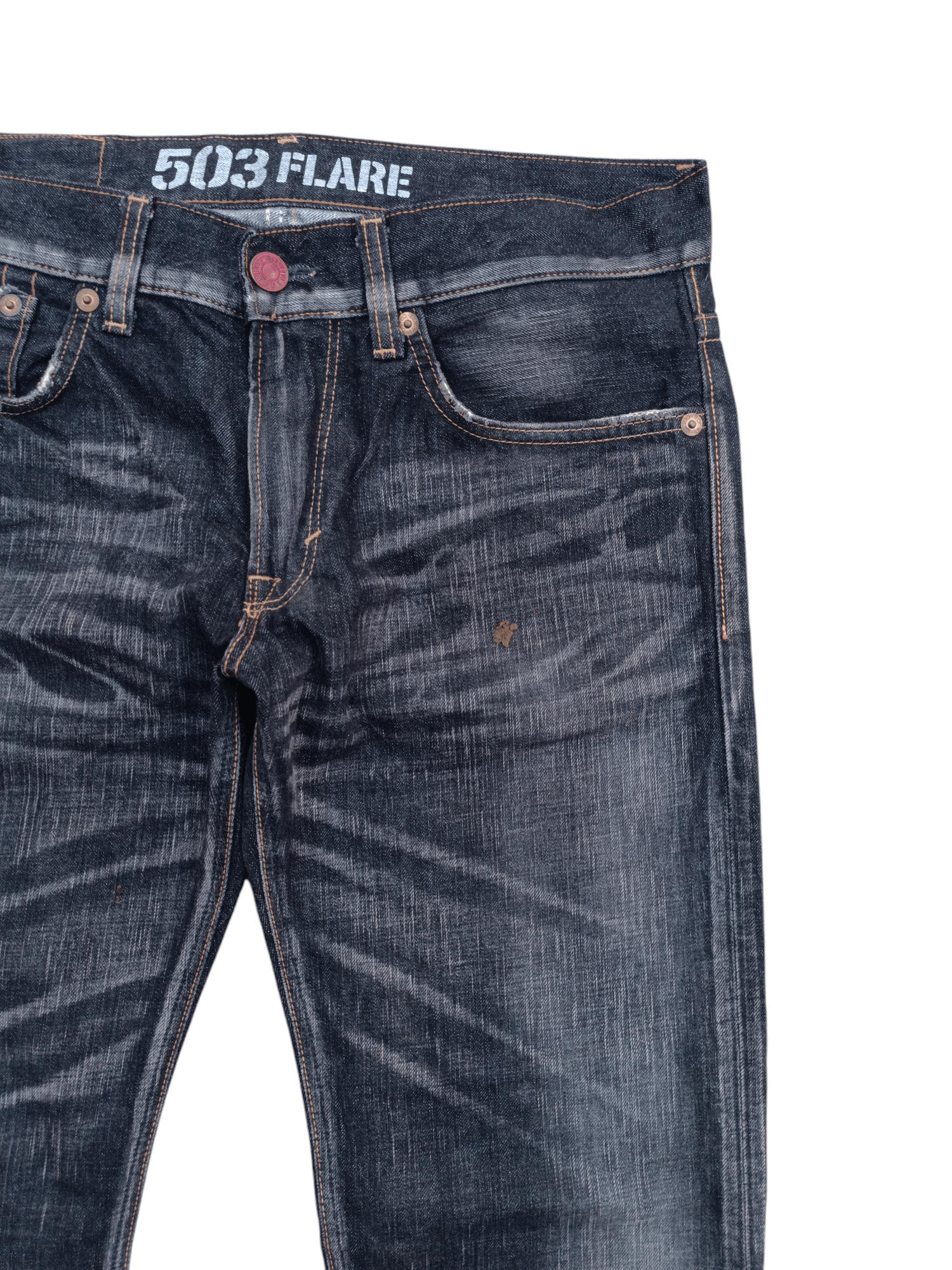 Edwin EDWIN 503 FLARE FADED & RUSTY PUNK STYLE WHISKERS DENIM Size US 34 / EU 50 - 9 Thumbnail