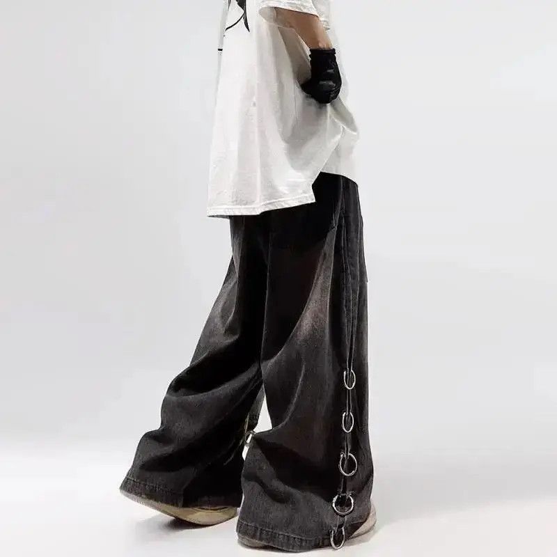 Japanese Brand Hip Hop Iron Ring Wide Leg Jeans Size US 32 / EU 48 - 5 Thumbnail