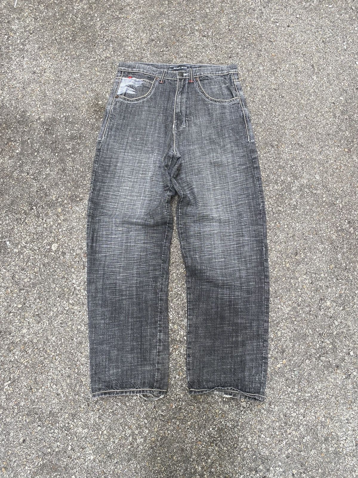 Southpole Y2K Baggy Jeans Royal Blue Faded Grey Denim Jnco Size US 34 / EU 50 - 2 Thumbnail
