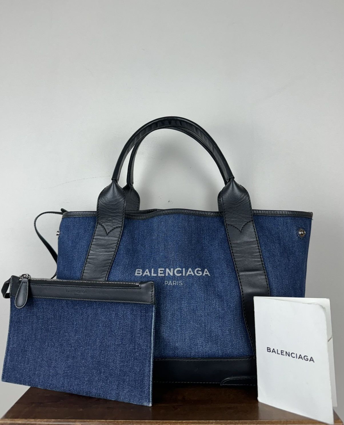 Balenciaga Balenciaga Navy Cabas Handbag original casual item Size ONE SIZE - 1 Thumbnail
