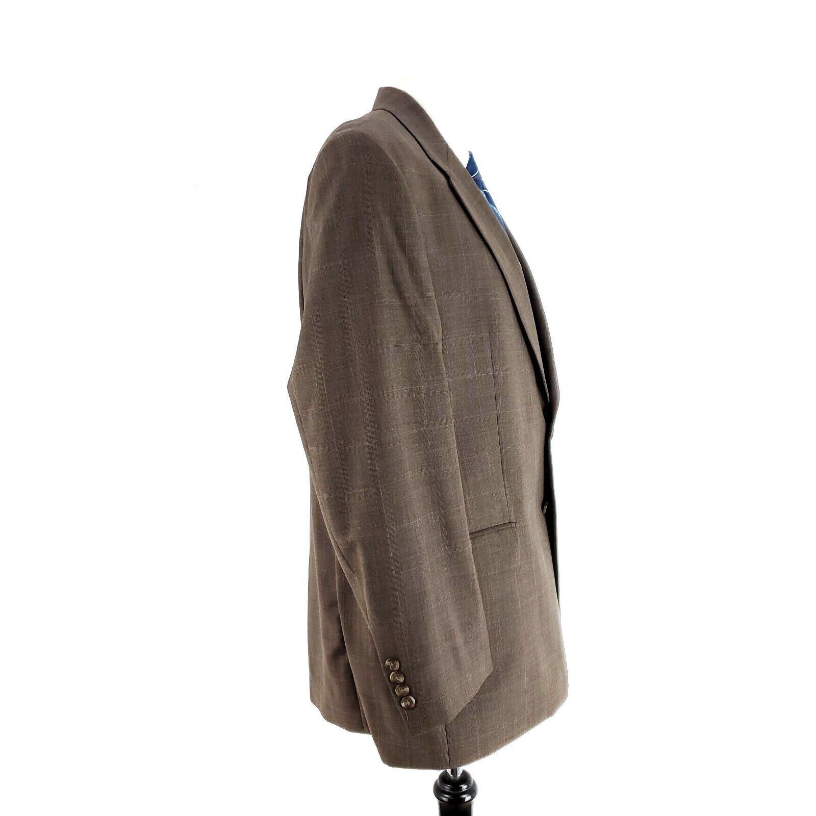 Lauren Ralph Lauren Lauren Ralph Lauren Wool 2 Button Blazer 44L Brown Plaid Spo Size 44L - 6 Thumbnail