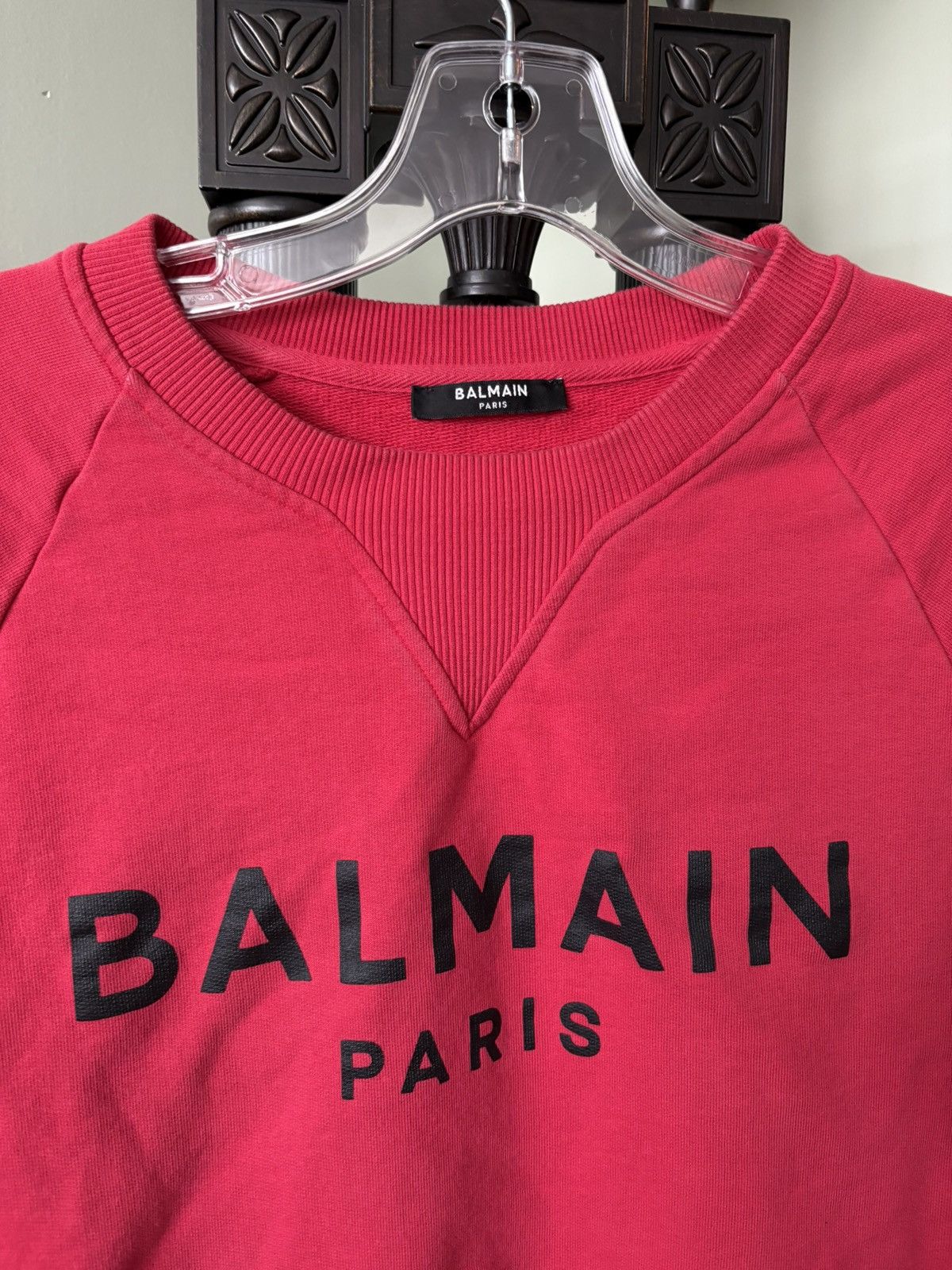 Balmain Red Balmain Paris Printed Sweatshirt Size US L / EU 52-54 / 3 - 2 Thumbnail