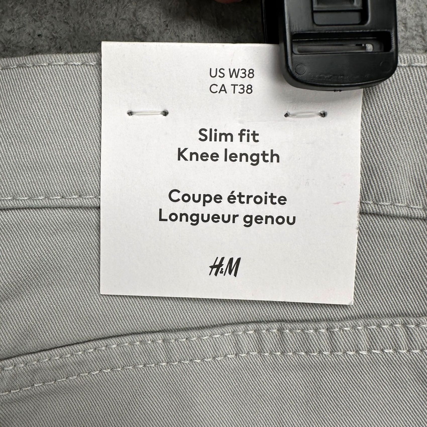 H&M H&M Men Khaki Shorts 38 Light Gray Flat Front Pocket Stretch Casual Slim Fit NEW Size US 38 / EU 54 - 6 Thumbnail