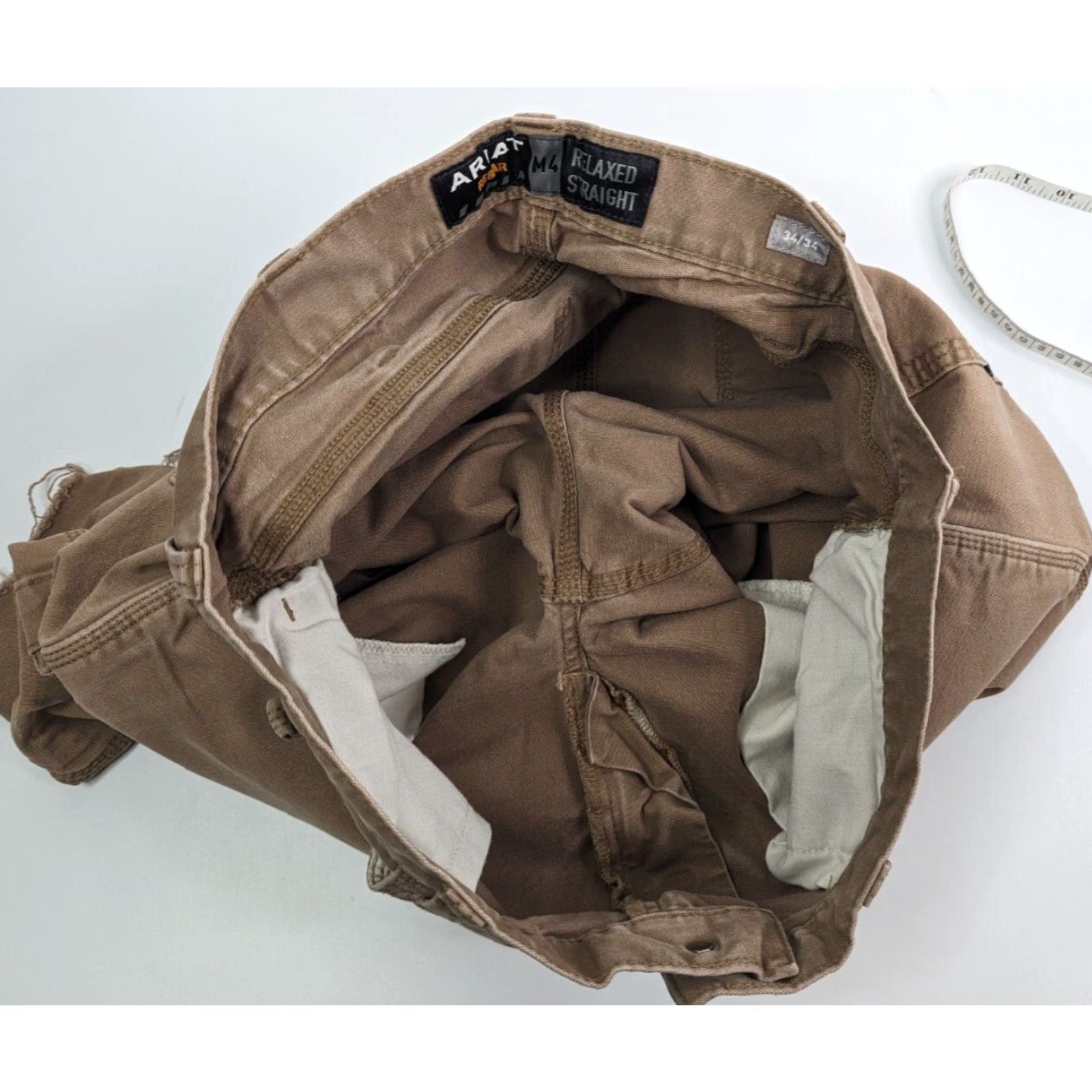 Ariat Ariat Mens Cargo Shorts 34 Brown Rebar M4 Relaxed Straight Pocket Work Raw Hem Size US 34 / EU 50 - 7 Thumbnail