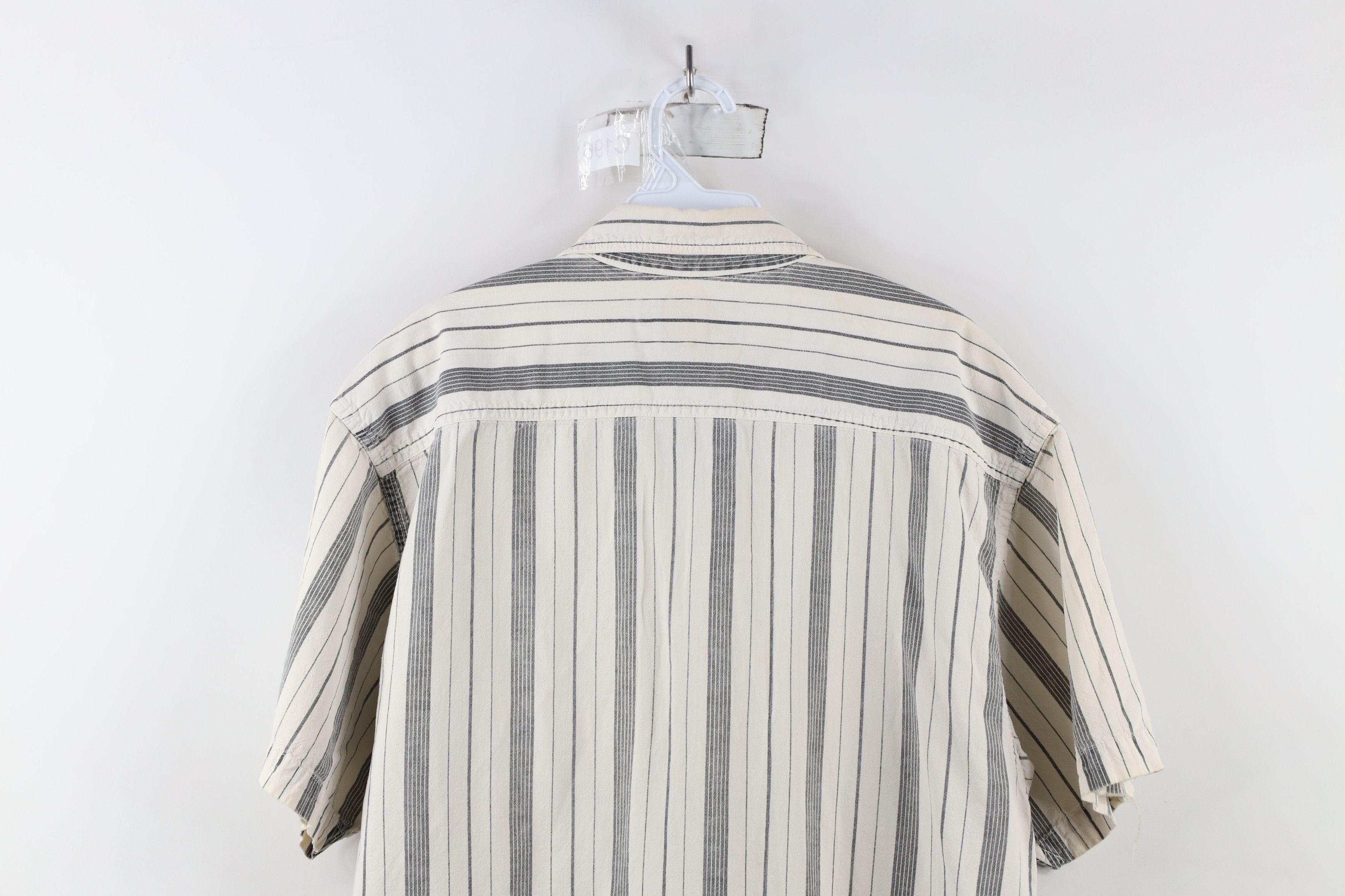 Vintage Vintage 90s Streetwear Big Pocket Striped Button Shirt Size US L / EU 52-54 / 3 - 14 Thumbnail
