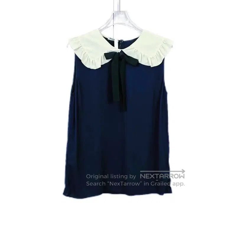 Miu Miu Miu Miu Sleeveless Black Cotton Summer Top . Size S / US 4 / IT 40 - 1 Thumbnail