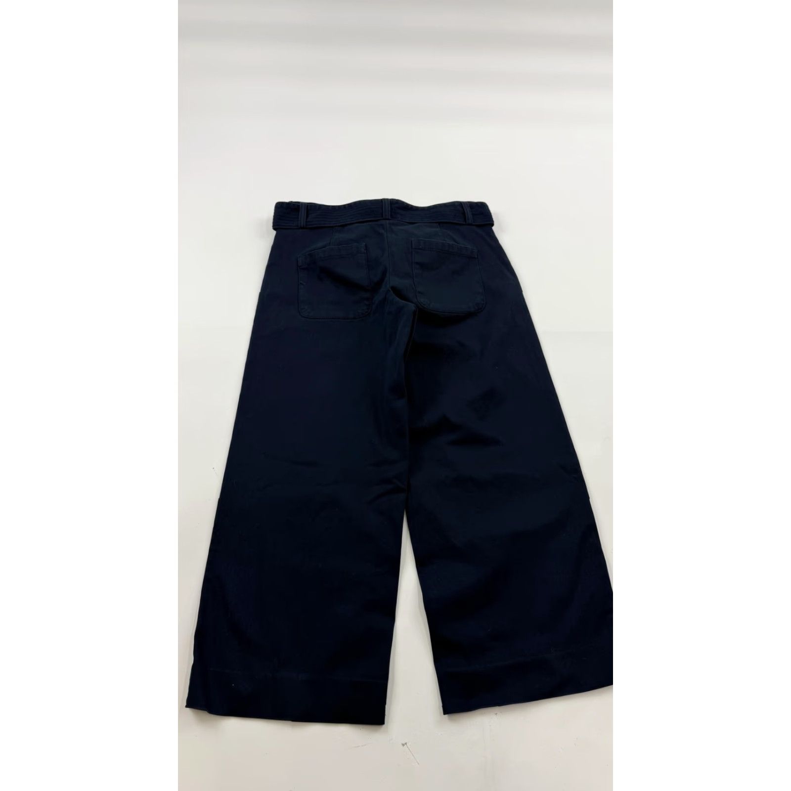 Banana Republic Banana Republic Pants Women Cropped Wide-Leg Culottes Belted Navy 2 Regular Inseam 23.5in Stretch Twill Pocketed Mens? Size 26" / US 2 / IT 38 - 6 Thumbnail